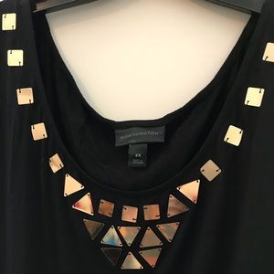 Black layering tank with fun neckline